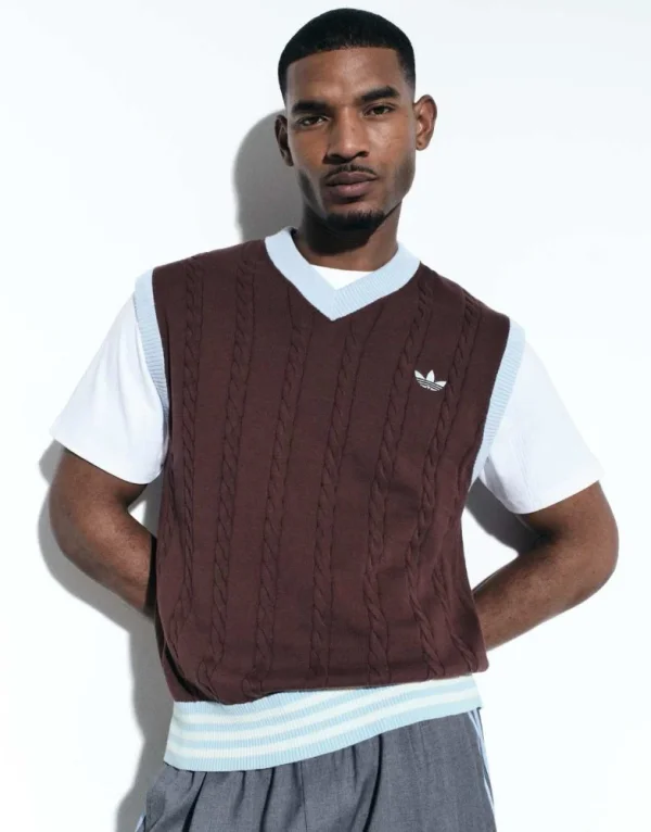 adidas Originals x ASOS knit tank in brown