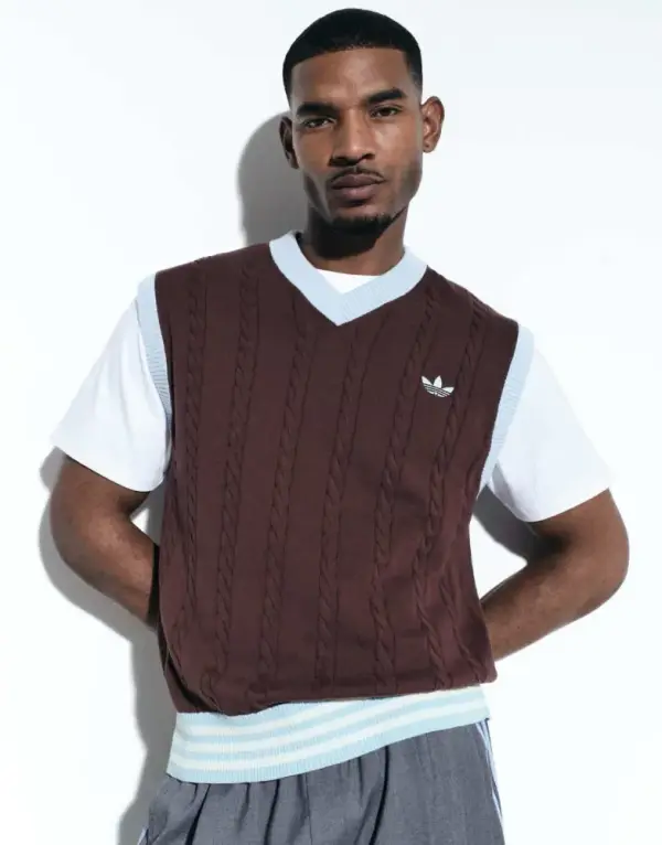 adidas Originals x ASOS knit tank in brown