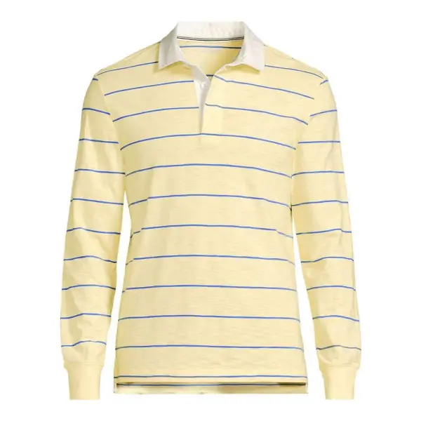 Long Sleeve Textured Rugby Polo