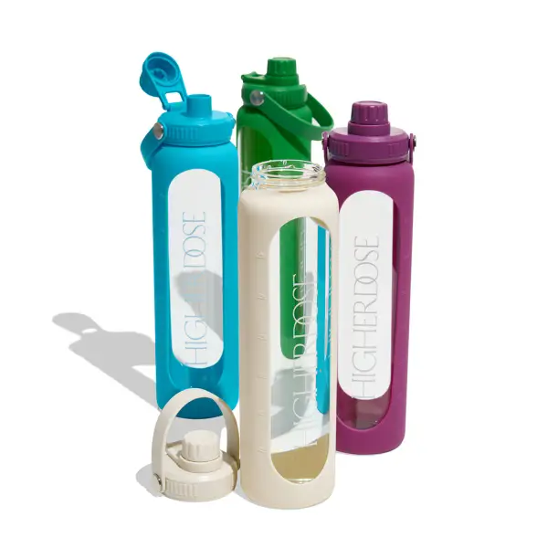 Daily Dose Time-Marked Glass Water Bottle