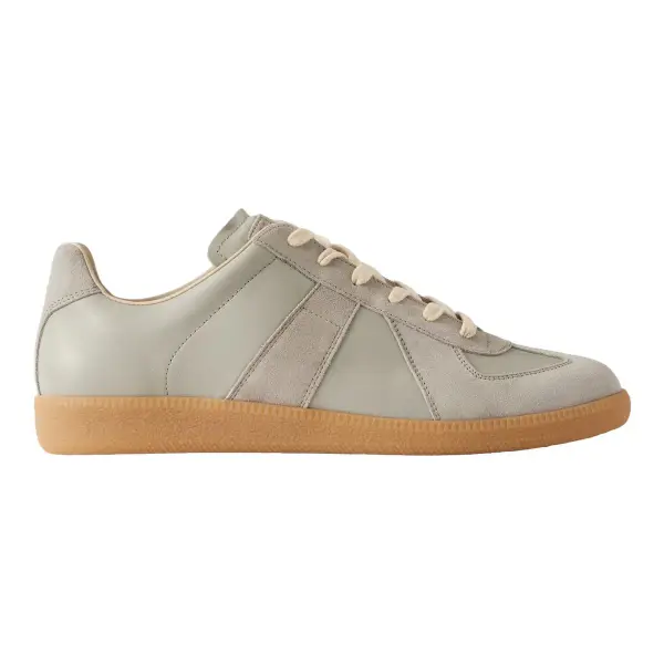 Replica Leather and Suede Sneakers
