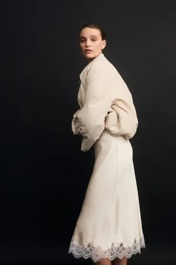 Lace-Trimmed Slip Skirt