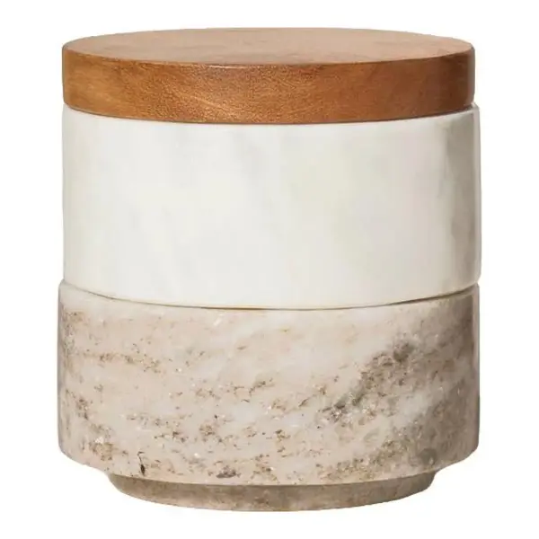 3pc Marble Stacking Salt & Pepper Cellar