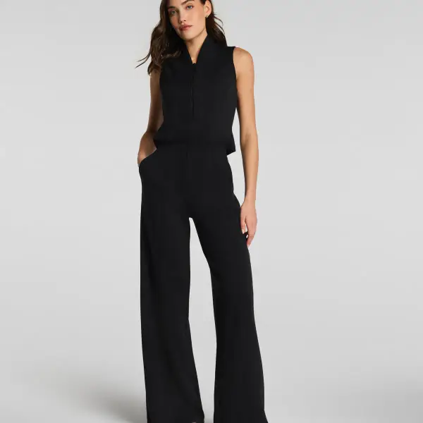 AirEssentials Shawl Collar Half Zip Jumpsuit