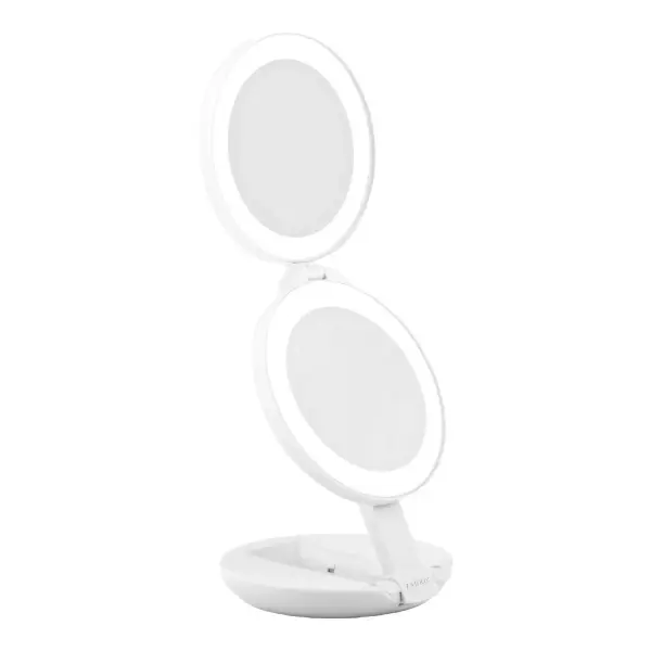 Lighted Travel Mirror with Magnification & Folding-To-Compact