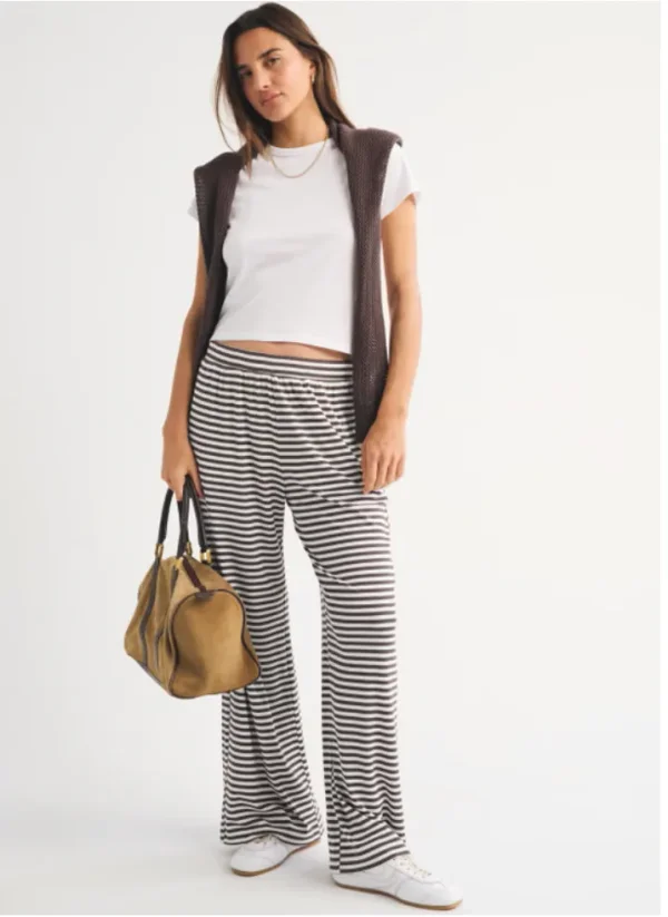 Women's Lounge Ribbed Wide Leg Sweatpant | Women's Bottoms | Abercrombie.com