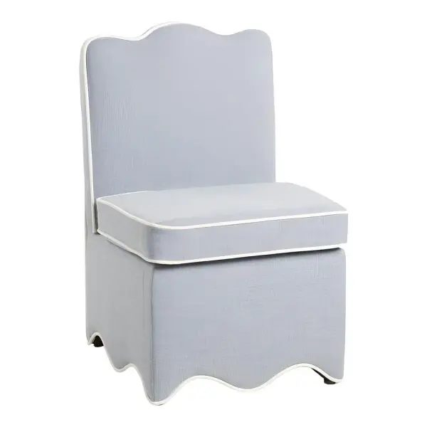 Scalloped Bottom Skirted Dining Chair
