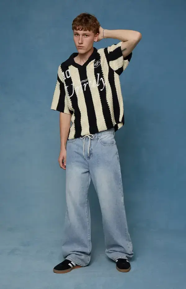 Blake Extreme Baggy Jeans Drawstring Light Indigo