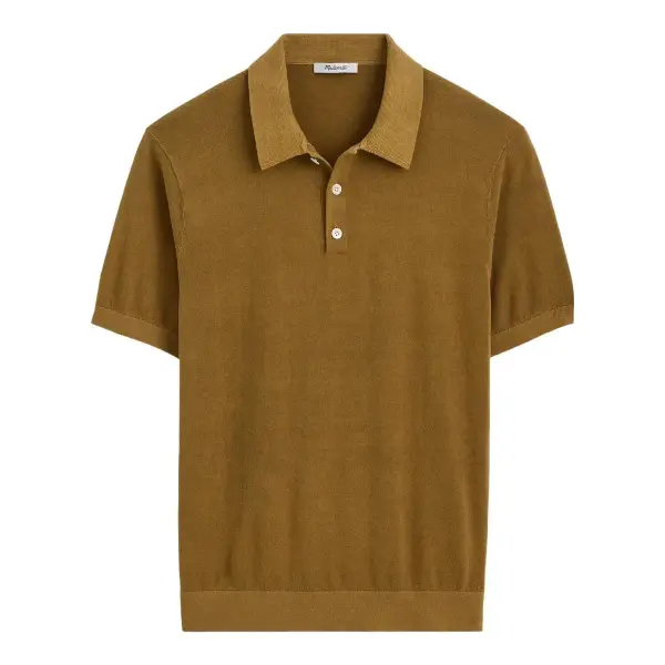 Three Button Sweater Polo Shirt