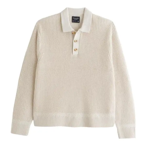 3-Button Collared Sweater