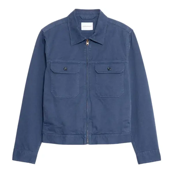 Cotton Twill Mechanic's Jacket with Corduroy Collar