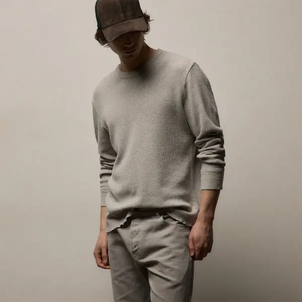 Cotton-Linen Thermal Crew Top