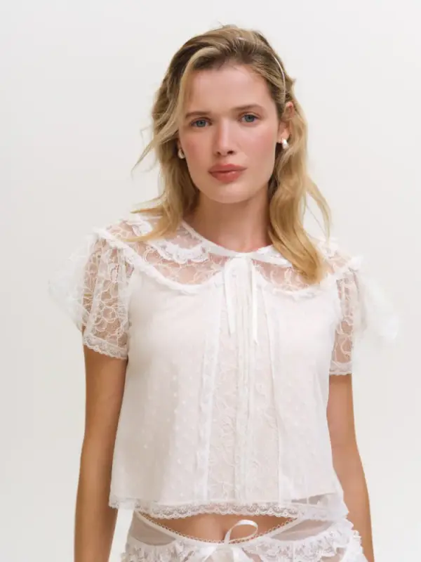Zelie Sleep Top — White