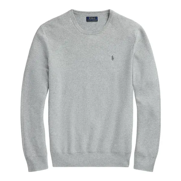 Mesh-Knit Cotton Crewneck Sweater