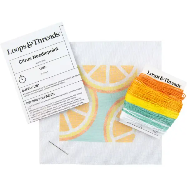 5" x 5" Citrus Needlepoint Kit by Loops & Threads®