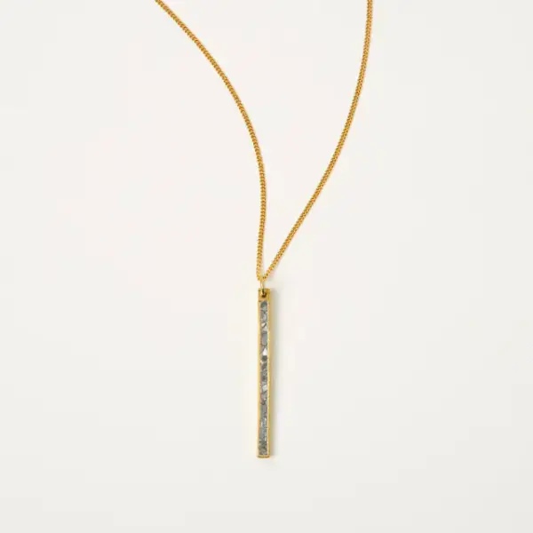 Sliced Raw Diamond Bar Necklace