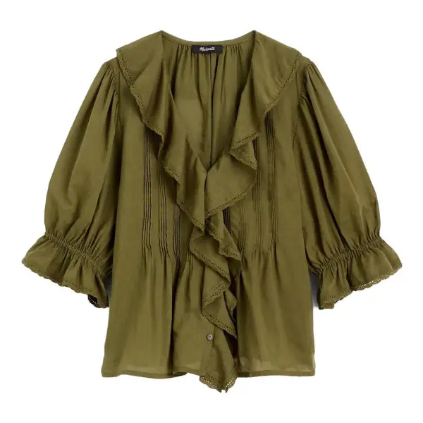 Ruffled Puff Sleeve Top