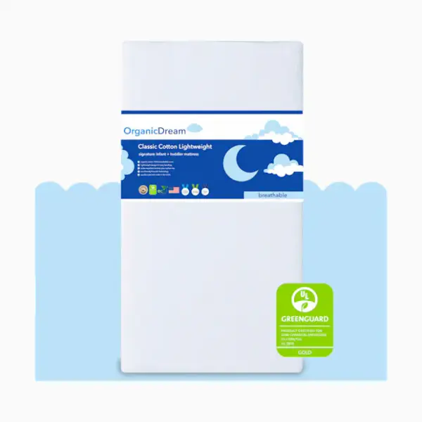 Organic Dream Classic Cotton Lightweight Crib Mattress - White