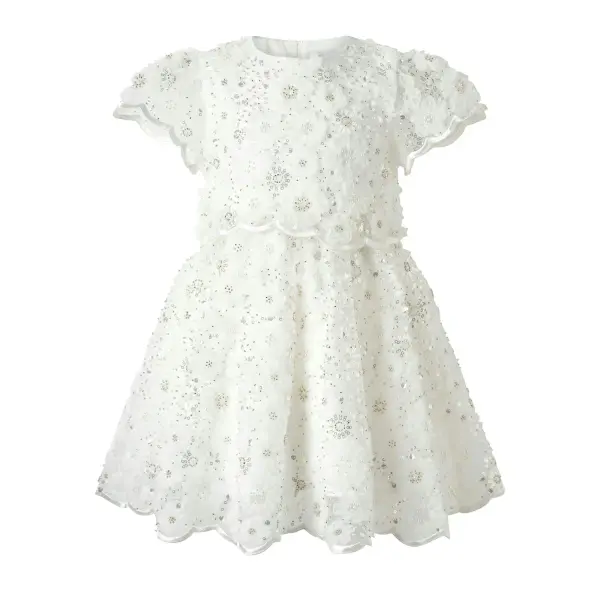 3D Scalloped Sequin Dress