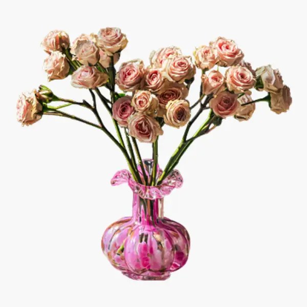 Blush Petal Glass Vase