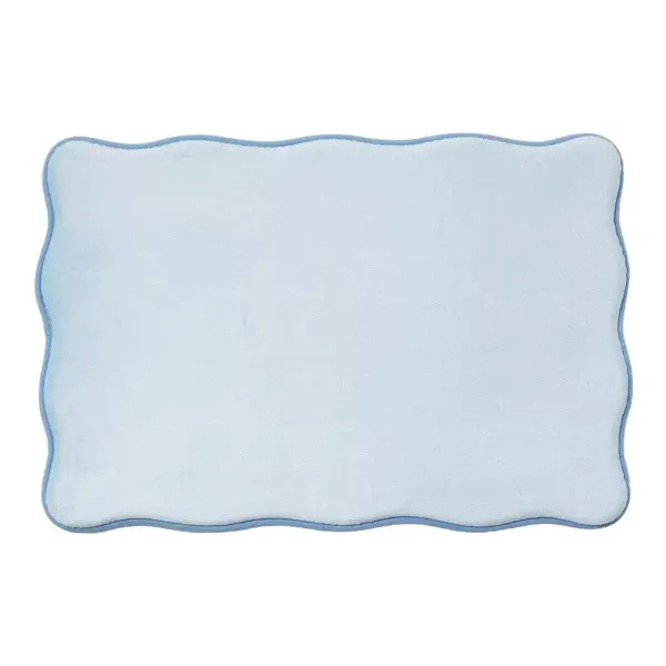 Scalloped Machine Washable Cushion Foam Bath Rug