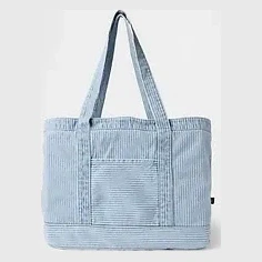 Denim Stripe Tote Bag