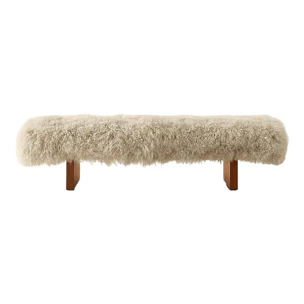 Socca 67'' Sheepskin Upholstered Bench