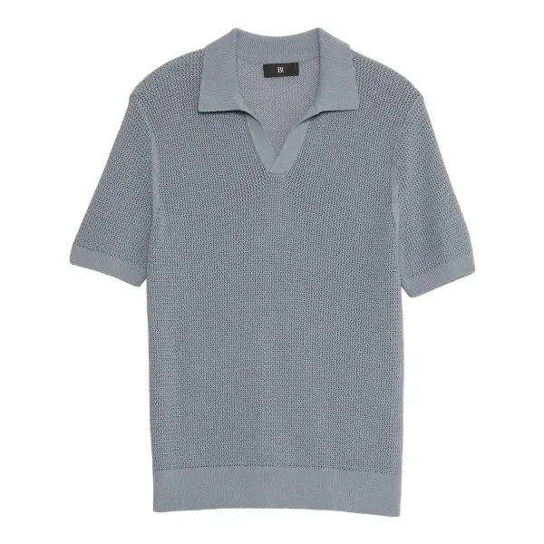 Cotton Zig-Zag Sweater Polo