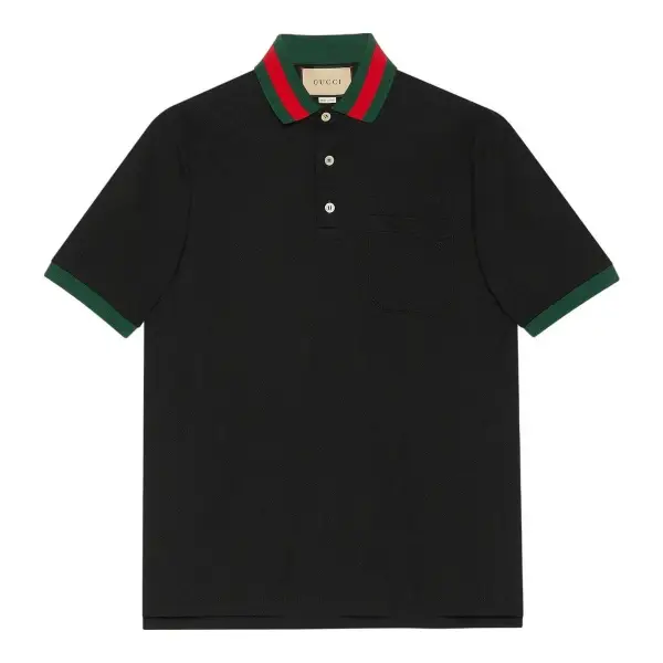 Cotton Piquet Polo with Web Collar