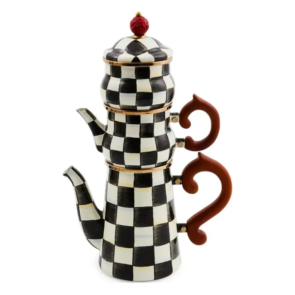 MacKenzie-Childs Courtly Check Stackable Coffee Set | Saks Fifth Avenue