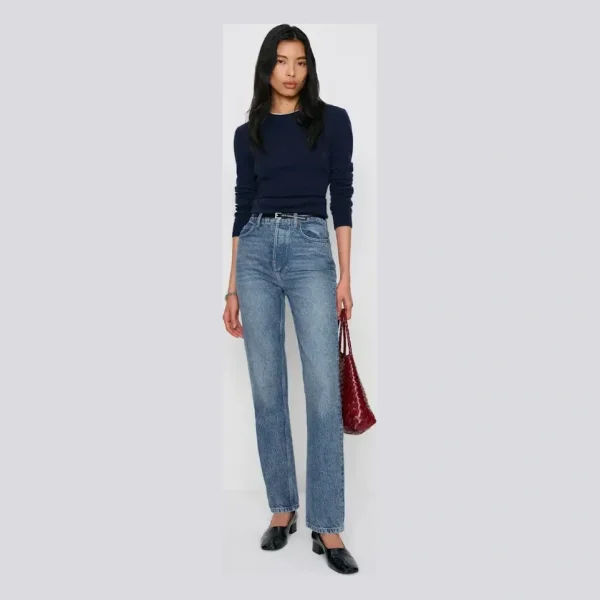 Cynthia High Rise Straight Long Jeans