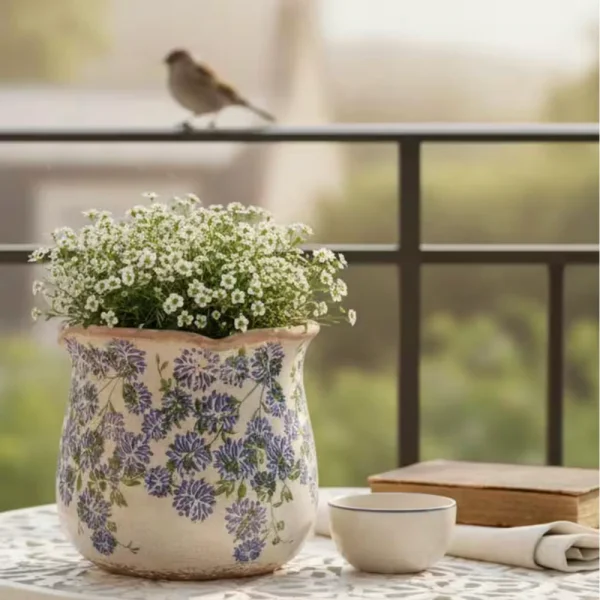 Large Blue Ceramic Indoor/Outdoor Planter (6.1 in. W x 5.7 in. H) L0FDFZGVZ6 - The Home Depot