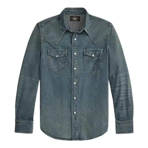 Slim Fit Denim Western Shirt