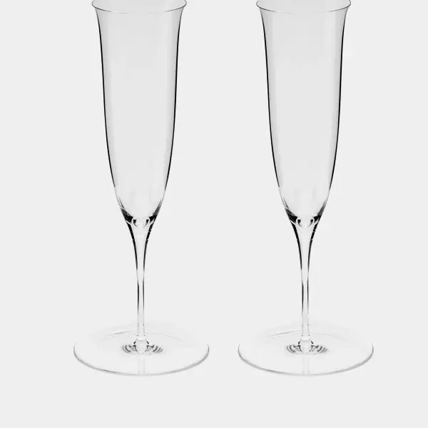Patrician Hand-Blown Crystal Champagne Flute (Set of 2)