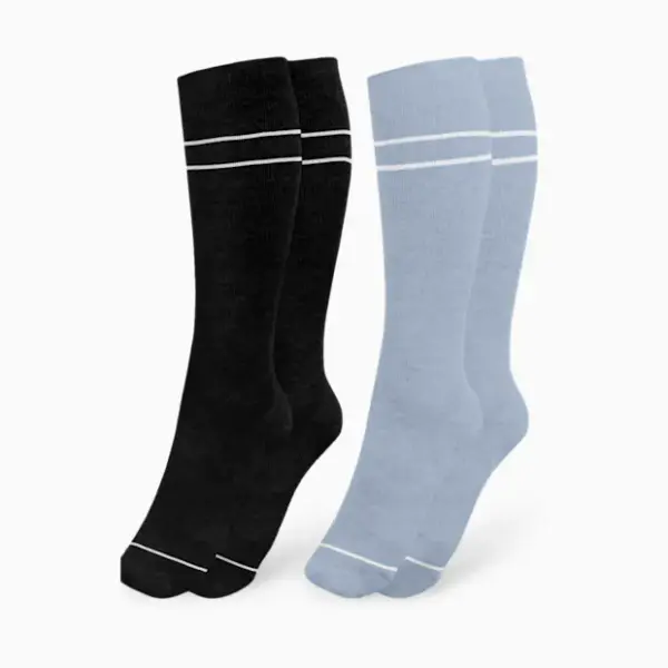 Kindred Bravely Premium Maternity Compression Socks (2-Pack) - Stone Blue And Black, One Size