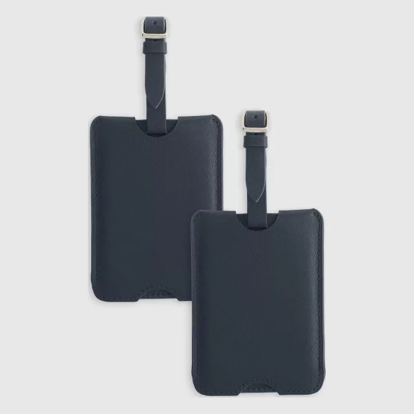Nappa Leather Luggage Tag (2-Pack) in Black