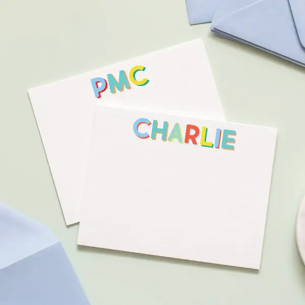 Multi-Bluebell Modern Classics Personalized Stationery