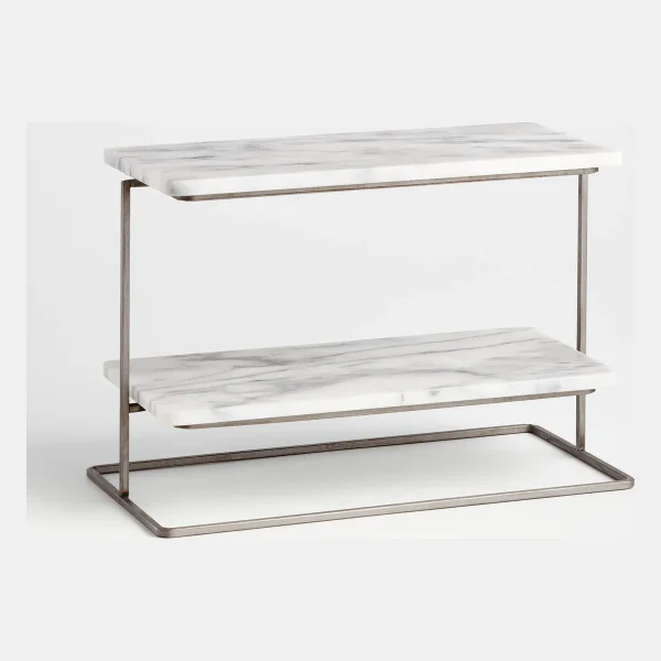 French Kitchen Marble 2-Tier Server