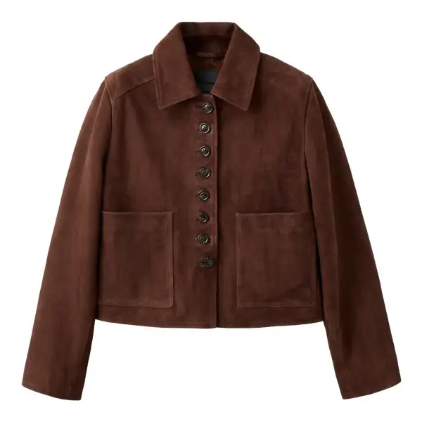 Suede Jacket with Buttons