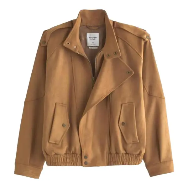 Relaxed Mockneck Bomber Jacket