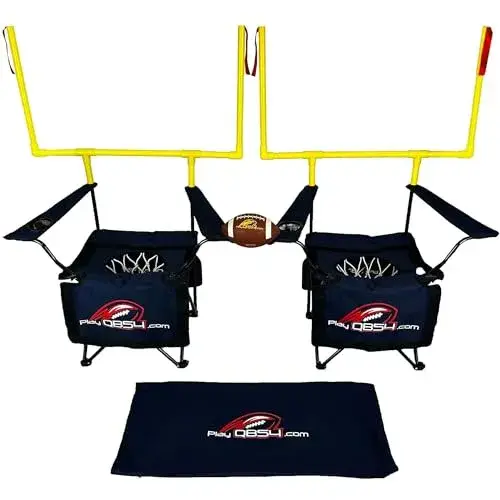 QB54 - The Ultimate Football Yard Game Set, Outdoor Football Toss for Tailgating, Backyard, Beach, Park, Tournaments, Sports Training, Score Touchdowns, Kick Field Goals (Navy Blue)