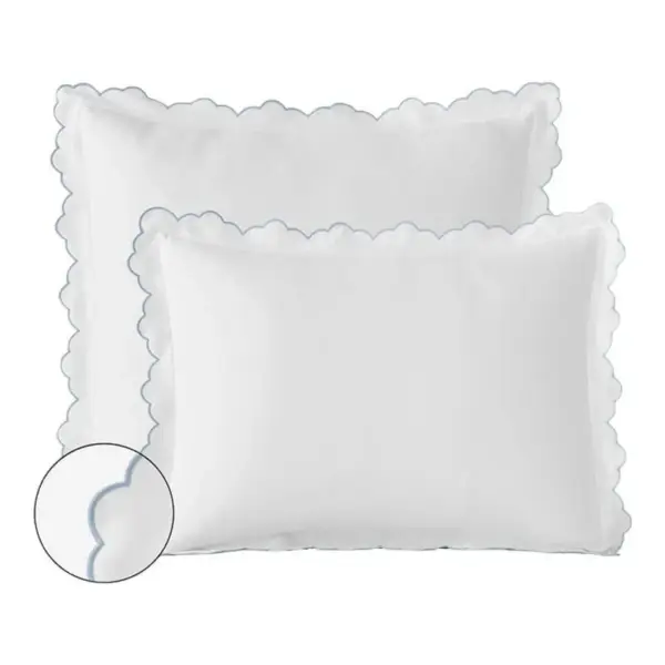 Embroidered Scallop Cotton Sham