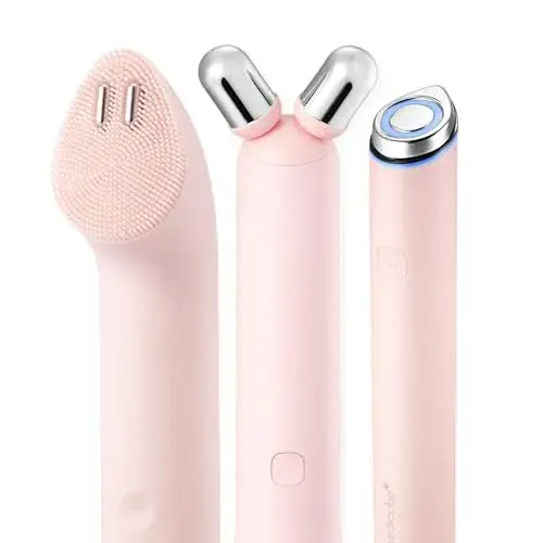 medicube Mini Booster Pro Plus Full Facial Device Set | 3-in-1 Korean Facial Device for Makeup Removal & Pore Cleansing, Skin Definition & Body Care, Skincare Boost with 3 Modes | Pink