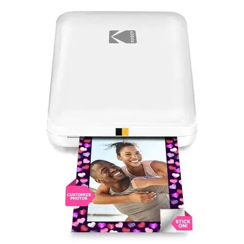 KODAK Step Instant Smartphone Photo Printer - Portable Mini Color Wireless Mobile Printer - Zink 2x3” Sticky-Back Photos - Bluetooth Compatible with iOS & Android Devices - Fun Editing App - White