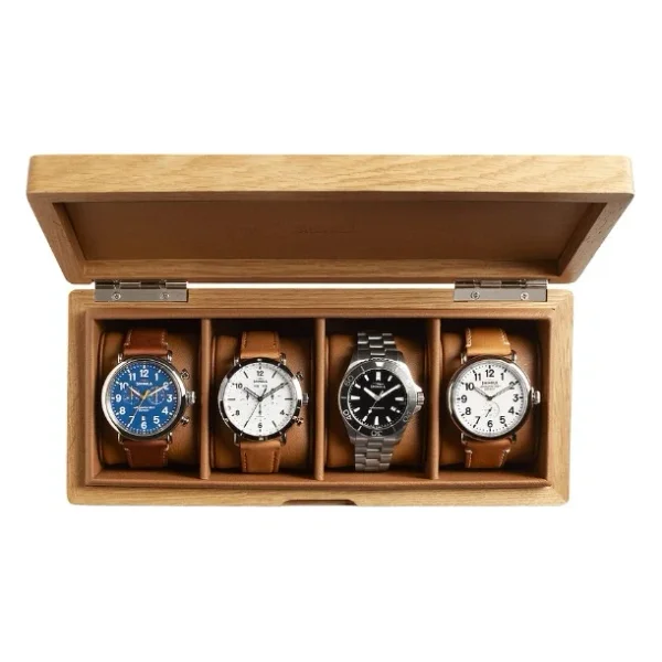 Shinola Watch Collector's Box in Oak & Navy | REVOLVE