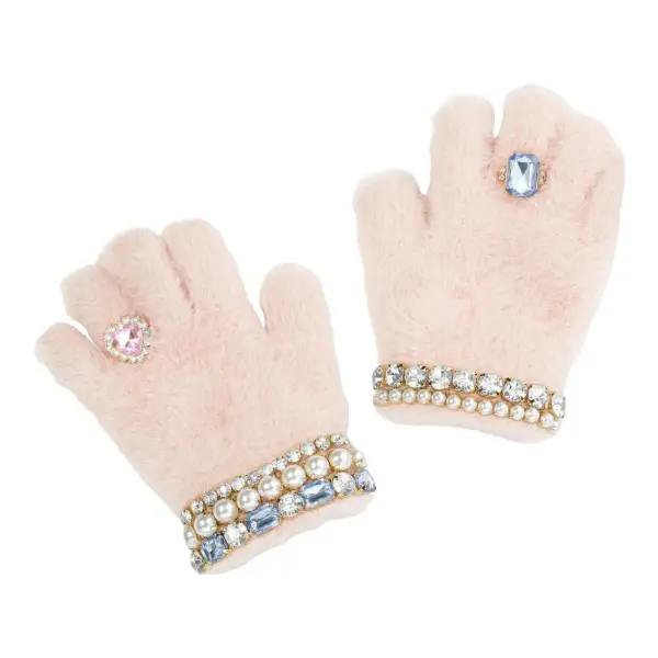 Cotton Candy Jeweled Gloves