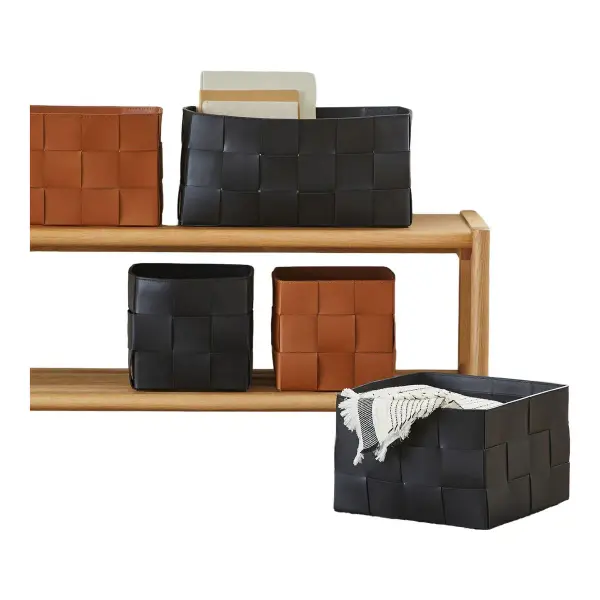 Woven Leather Basket Collection