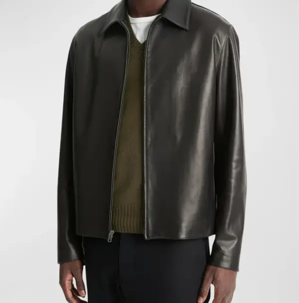 Leather Zip-Up Jacket