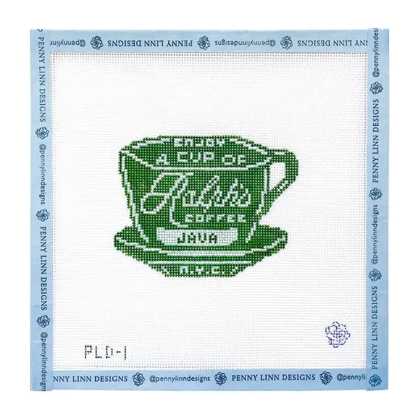 Small Ralph's Coffee Cup Needlepoint Canvas