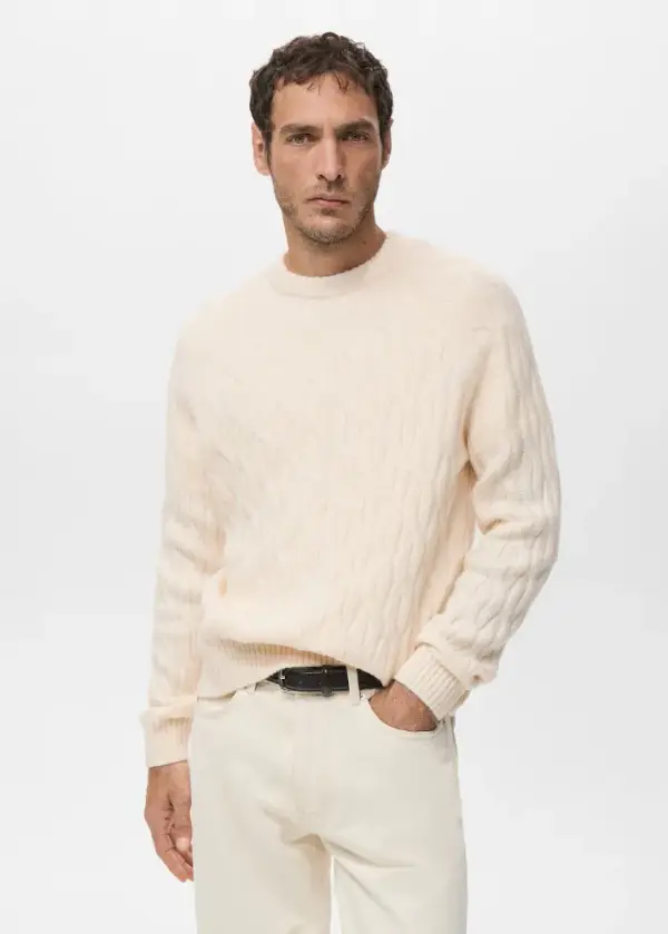Cable-knit sweater - Men | MANGO USA